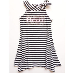 NWT Deux Par Deux Toddler Stripe Jersey Dress